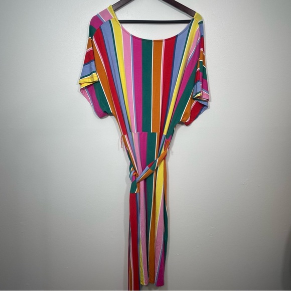 Eloquii Colorful Striped Wrap Around Dress - Picture 7 of 7